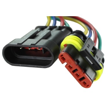 Разъем герметичный SUPERSEAL с проводом 0,75мм² на 4 контакта, комплект